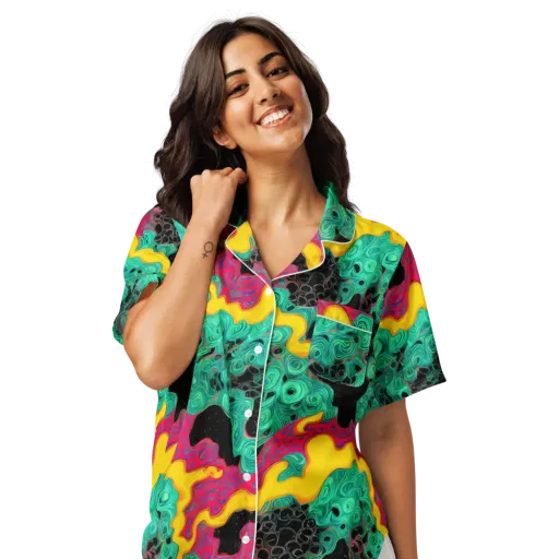 Electric Malachite on a Women's Short Sleeve Pajama Top
