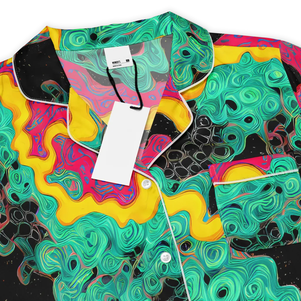 Electric Malachite on Women's Short Sleeve Pajama Top — Product details