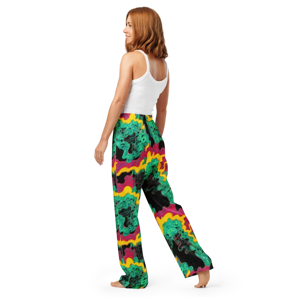 Electric Malachite on Women's Pajama Pants — Back