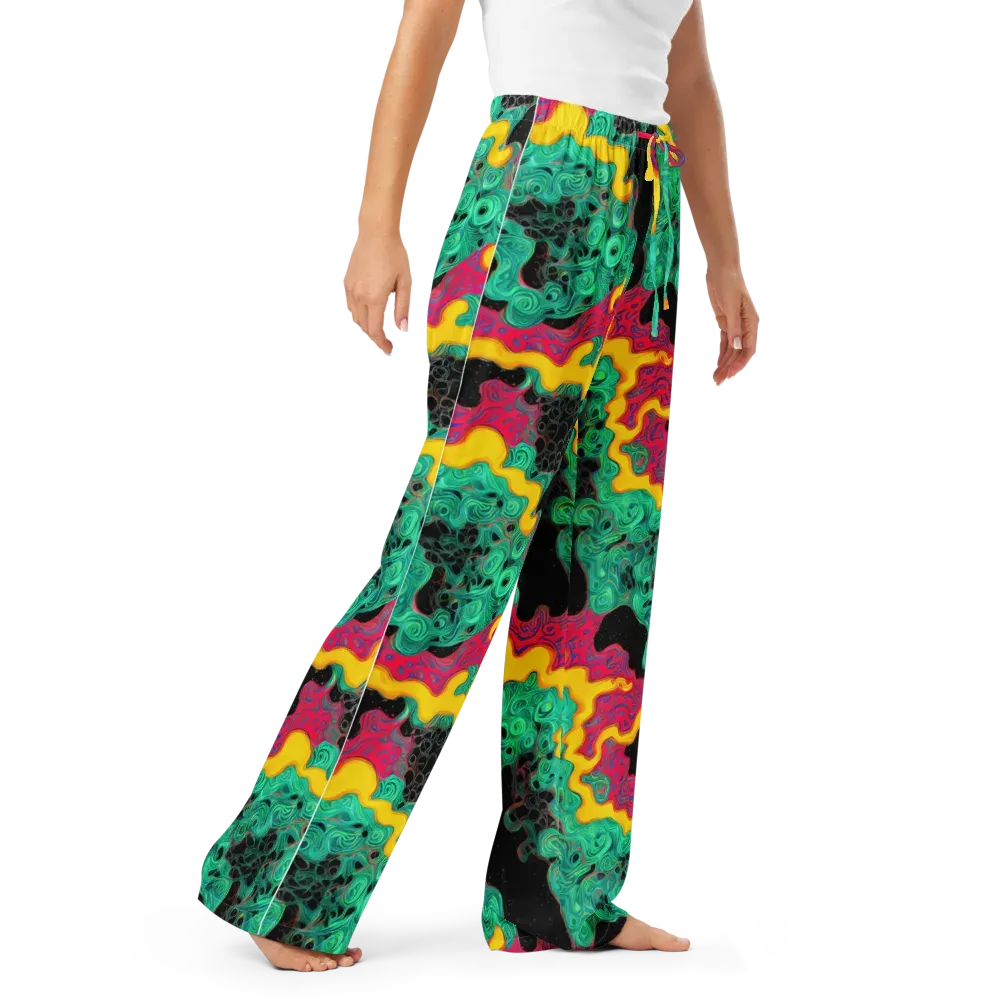 Electric Malachite on Women's Pajama Pants — Right Front