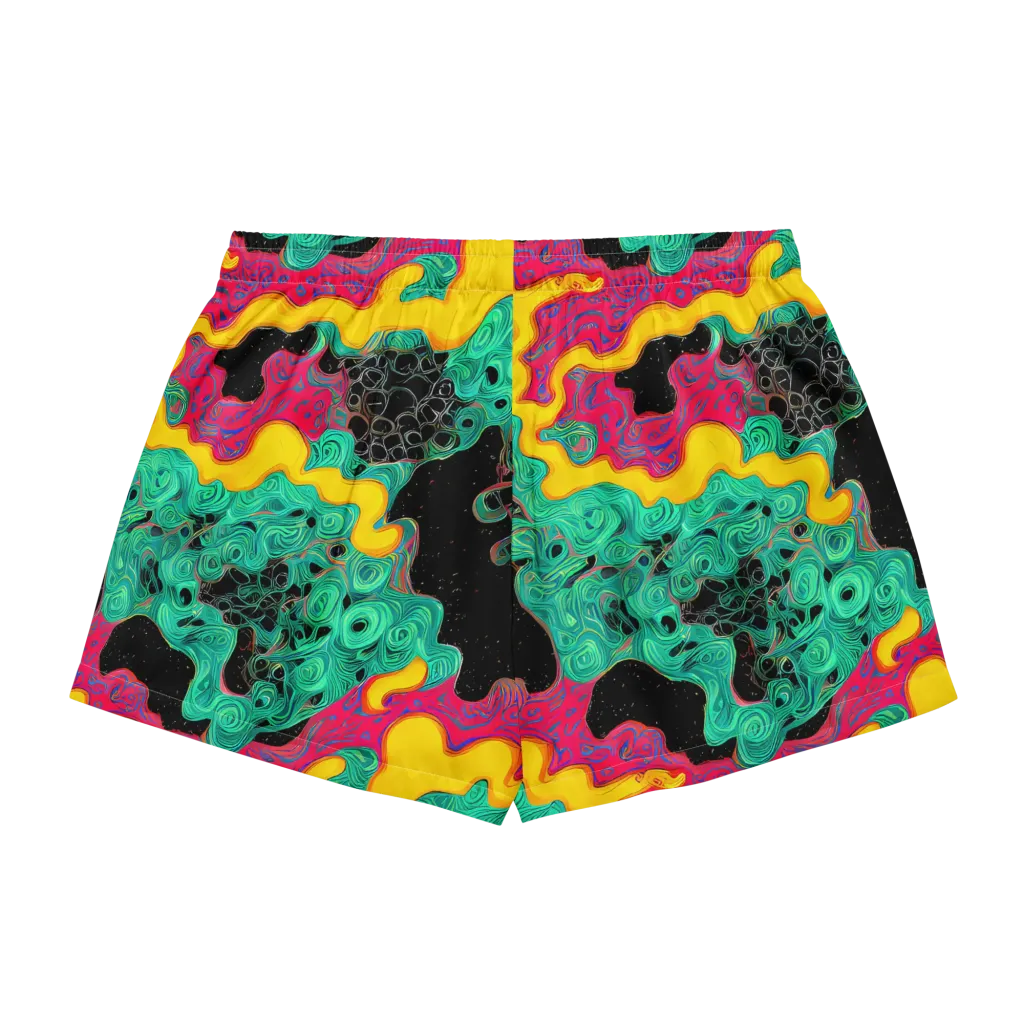 Electric Malachite on Women's Pajama Shorts — Back