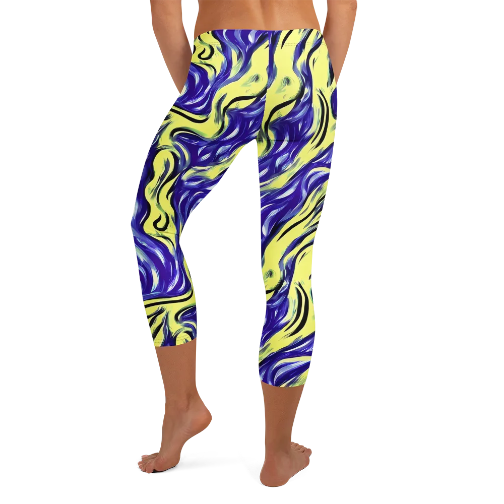 Royal Riptide on Capri Leggings — Back