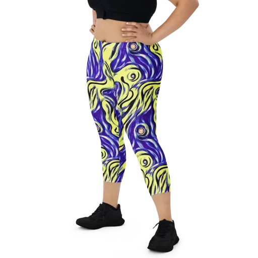 Royal Riptide on a Capri Leggings