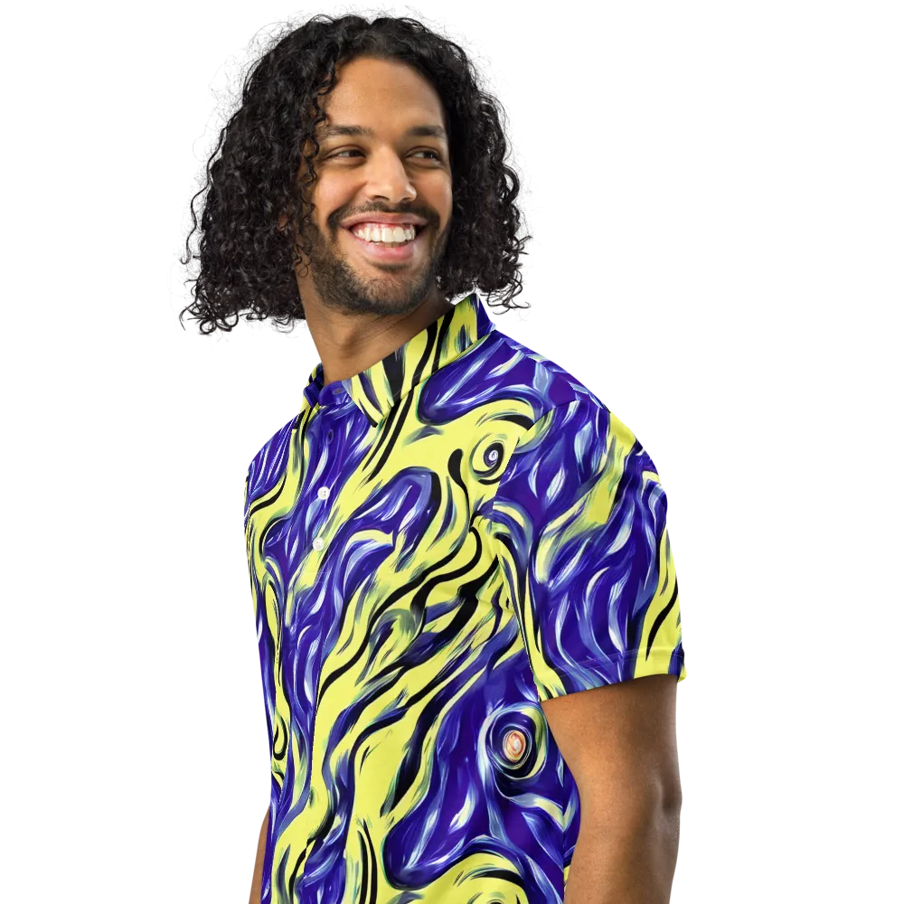 Royal Riptide on Men's Slim Fit Polo Shirt — Left Front
