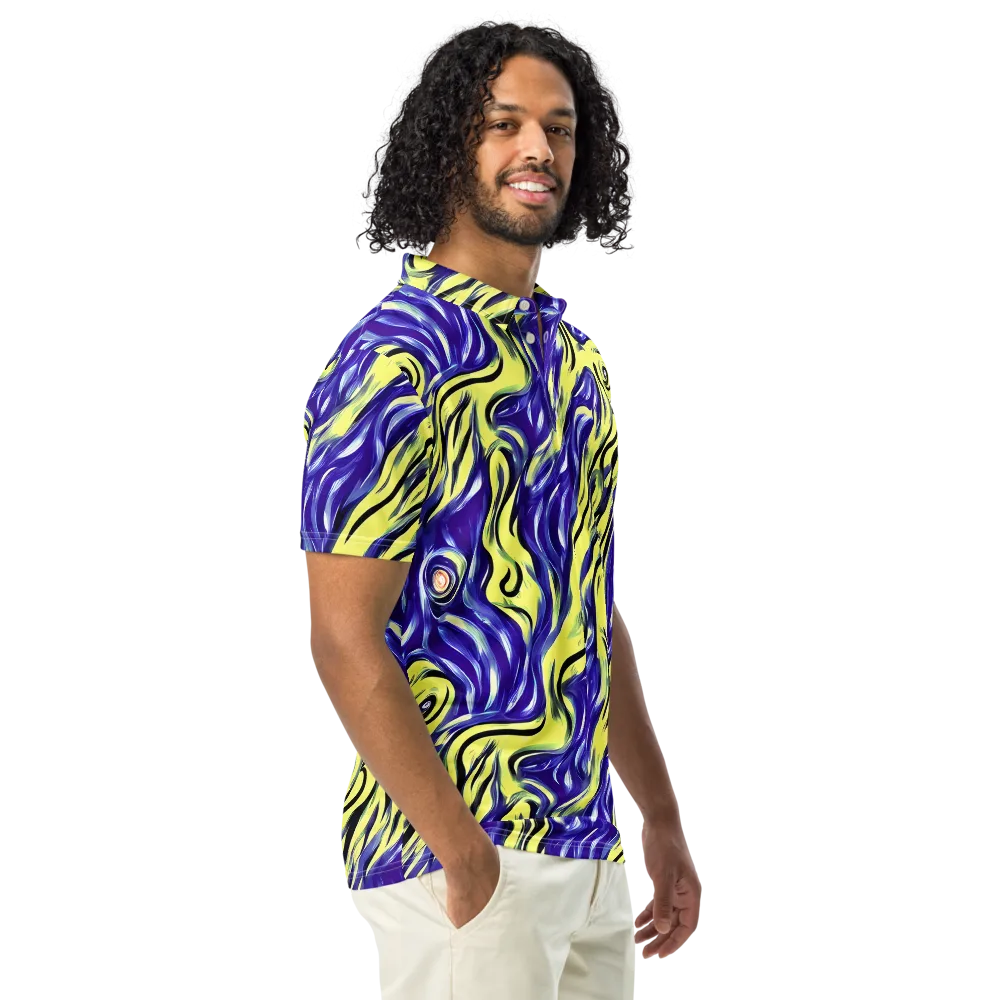 Royal Riptide on Men's Slim Fit Polo Shirt — Right Front