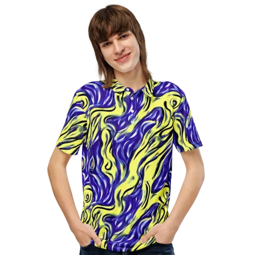 Royal Riptide on a Men's Slim Fit Polo Shirt