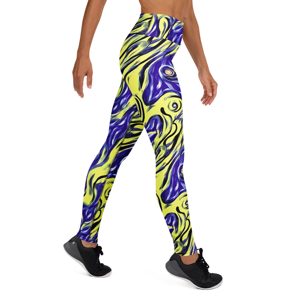 Royal Riptide on Yoga Leggings — Right