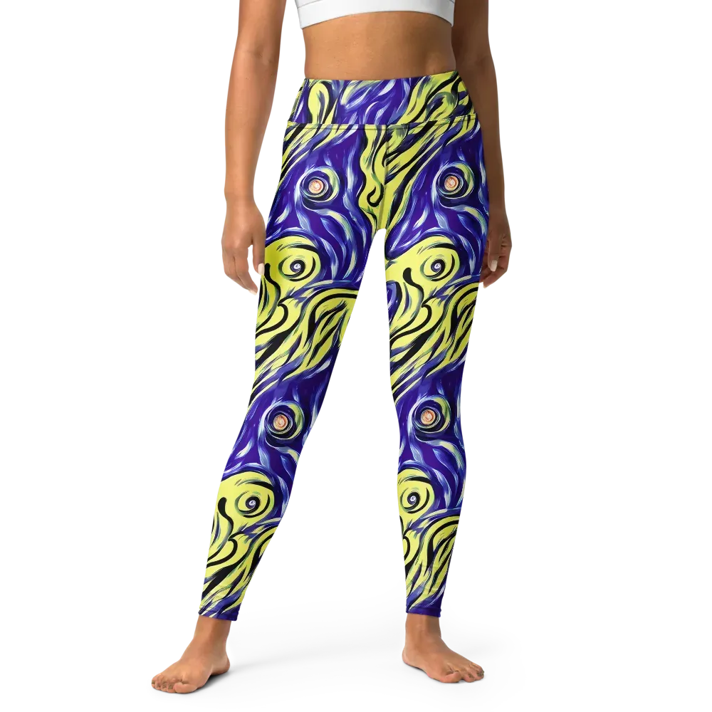Royal Riptide on Yoga Leggings — Front