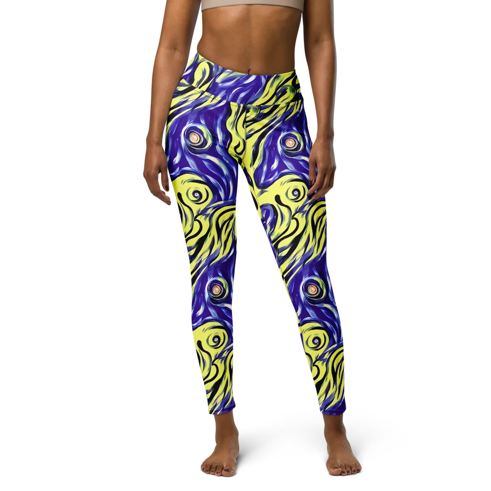 Royal Riptide on Yoga Leggings — Front