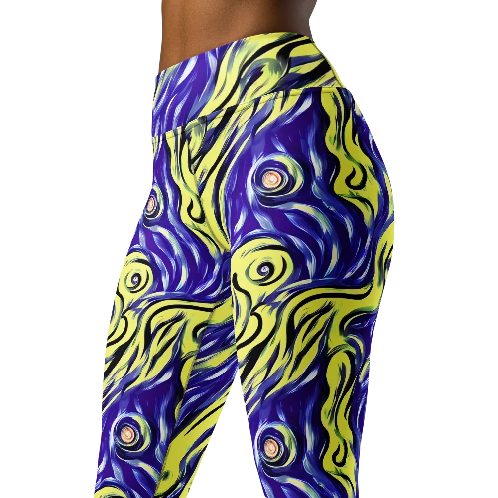 Royal Riptide on Yoga Leggings — Left Front