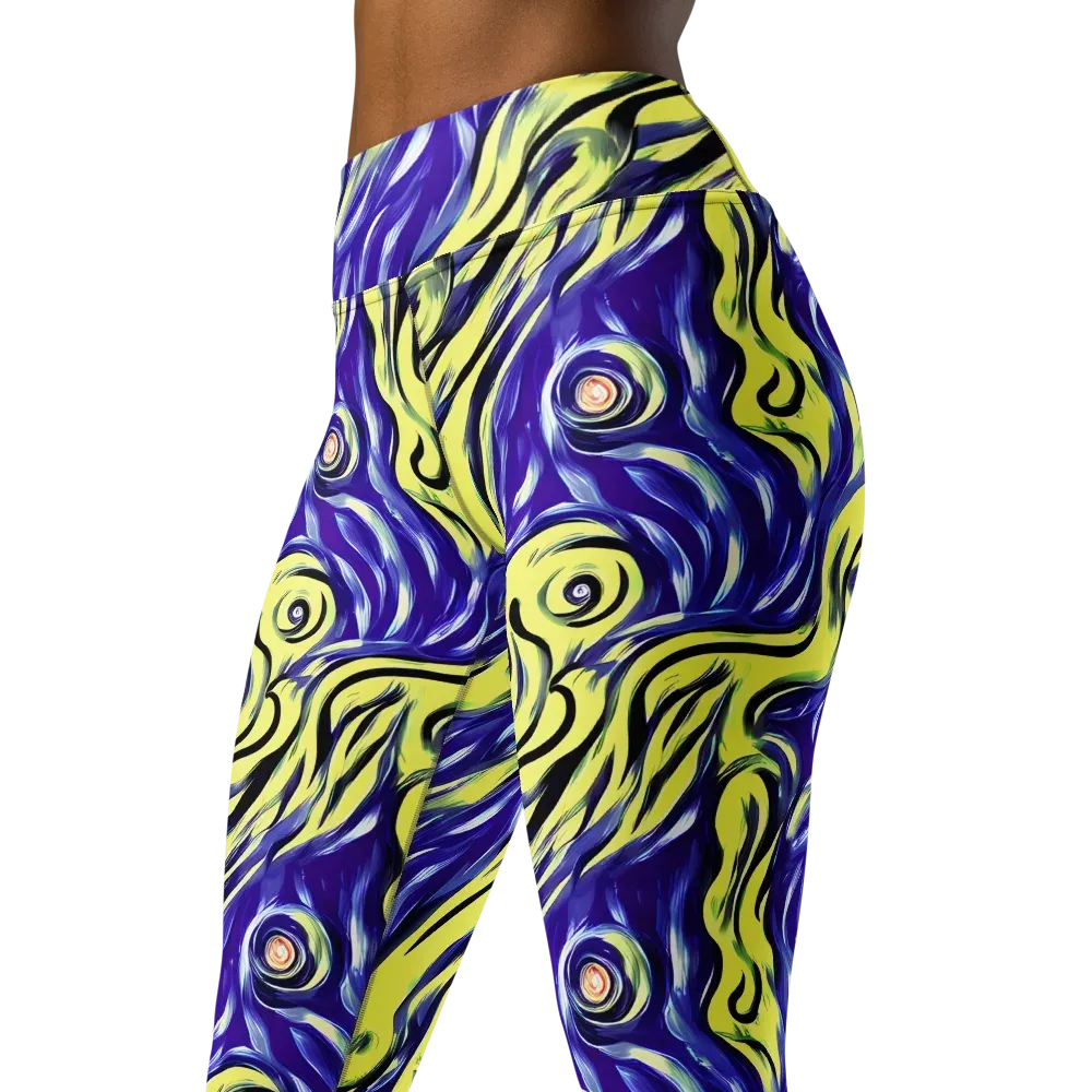 Royal Riptide on Yoga Leggings — Left Front