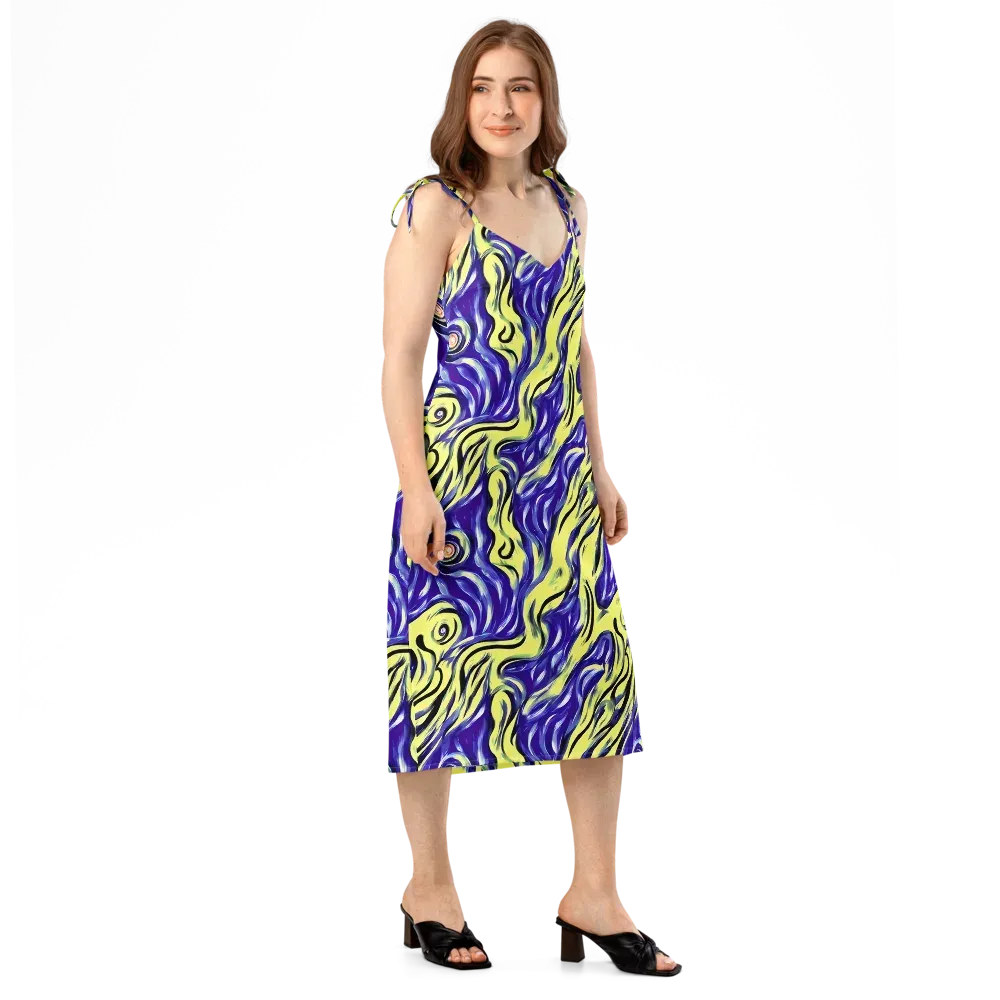 Royal Riptide on Slip Dress — Right Front