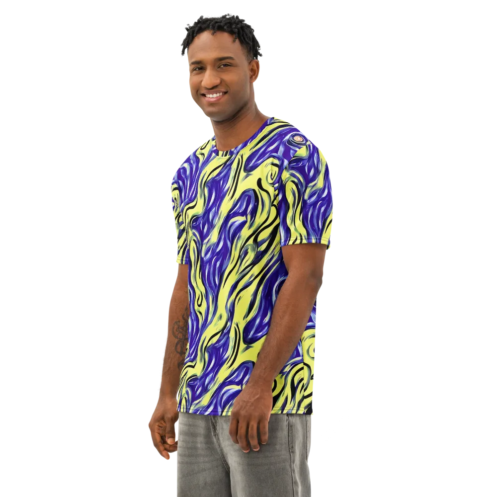Royal Riptide on Men's Cotton Crew Neck T-Shirt — Left Front
