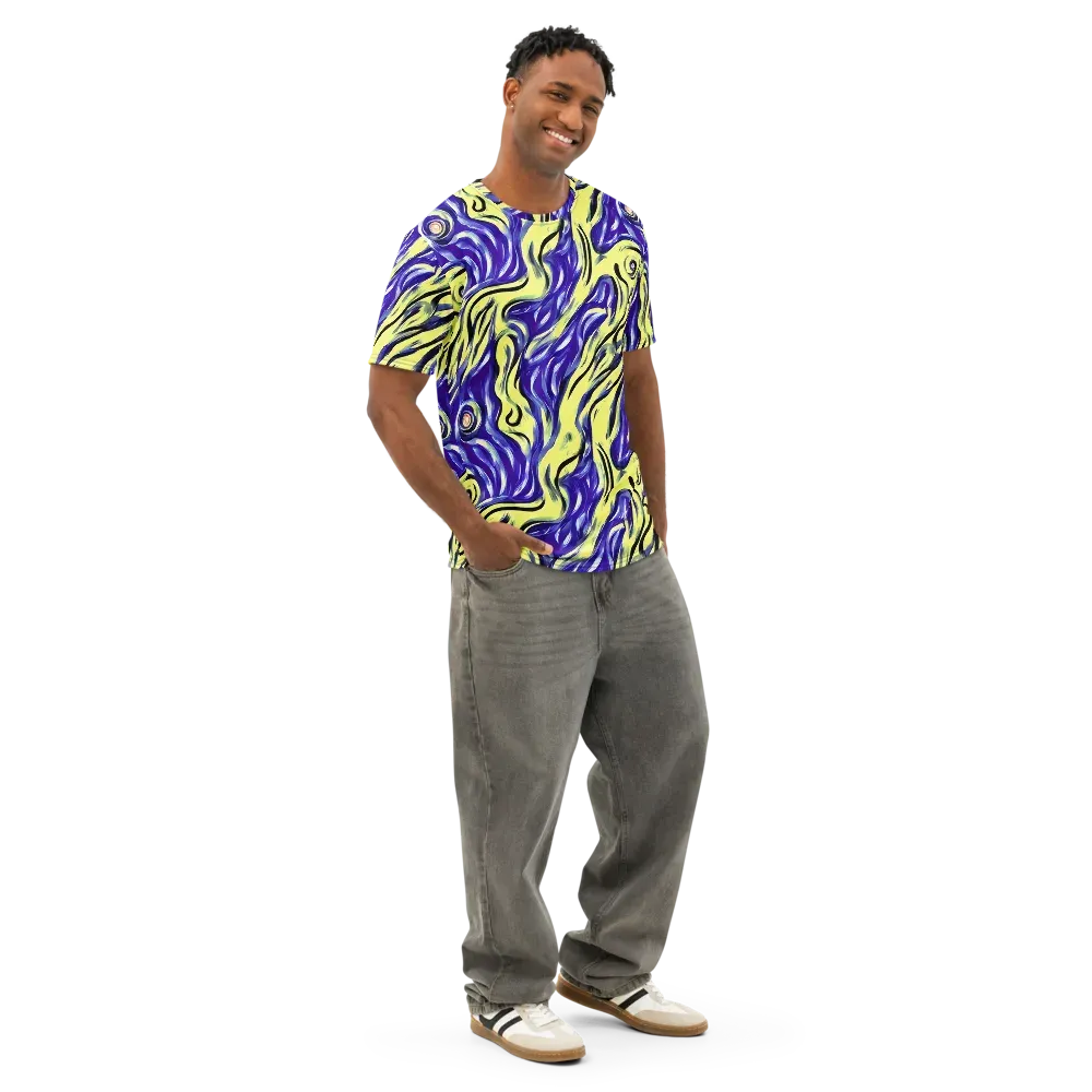 Royal Riptide on Men's Cotton Crew Neck T-Shirt — Right Front