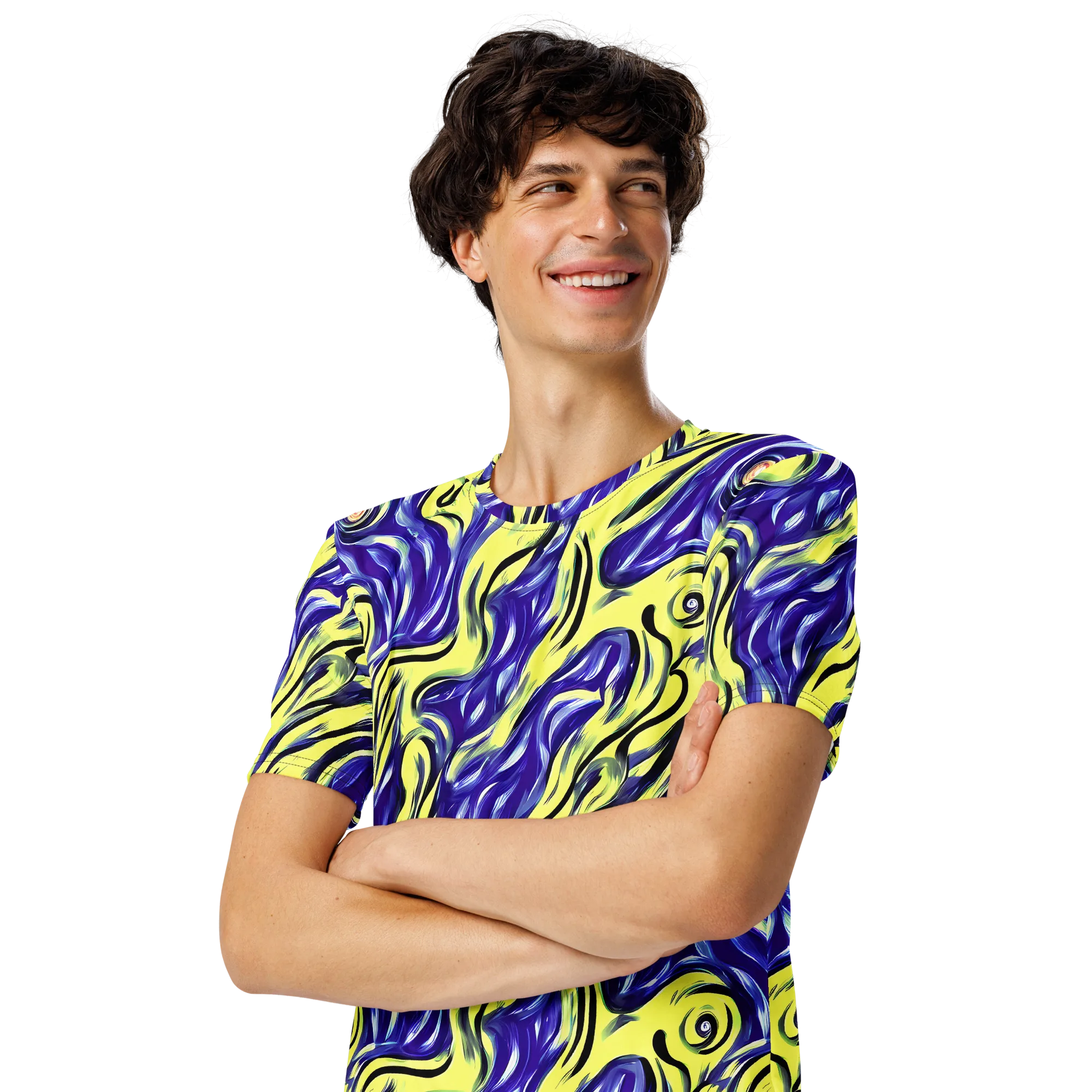 Royal Riptide on Men's Crew Neck T-Shirt — Left Front