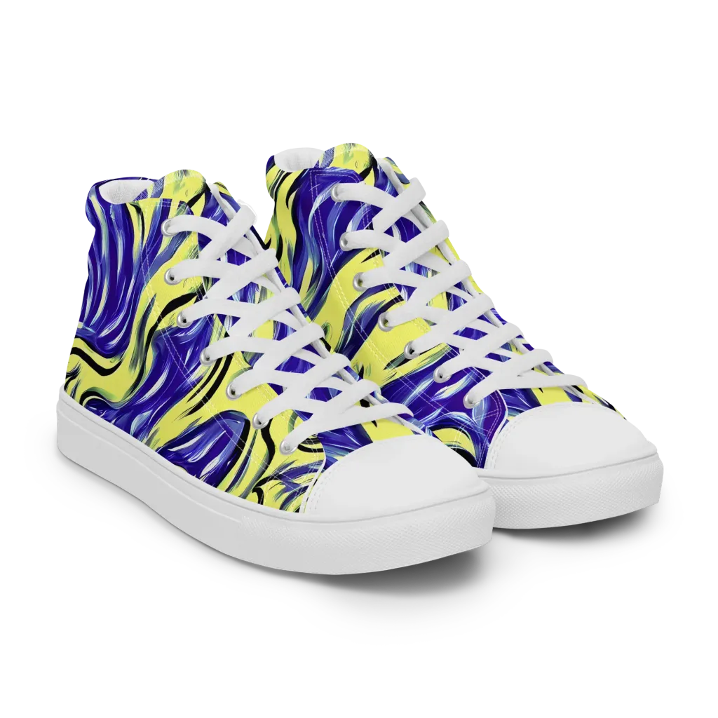 Royal Riptide on Men's High Top Canvas Shoes — Right Front