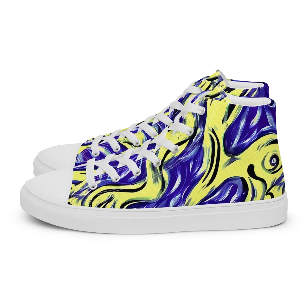 Royal Riptide on Men's High Top Canvas Shoes — Left