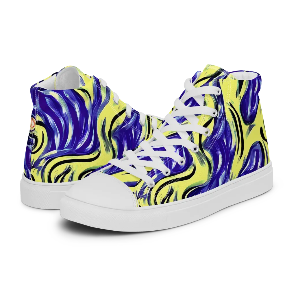 Royal Riptide on Men's High Top Canvas Shoes — Left