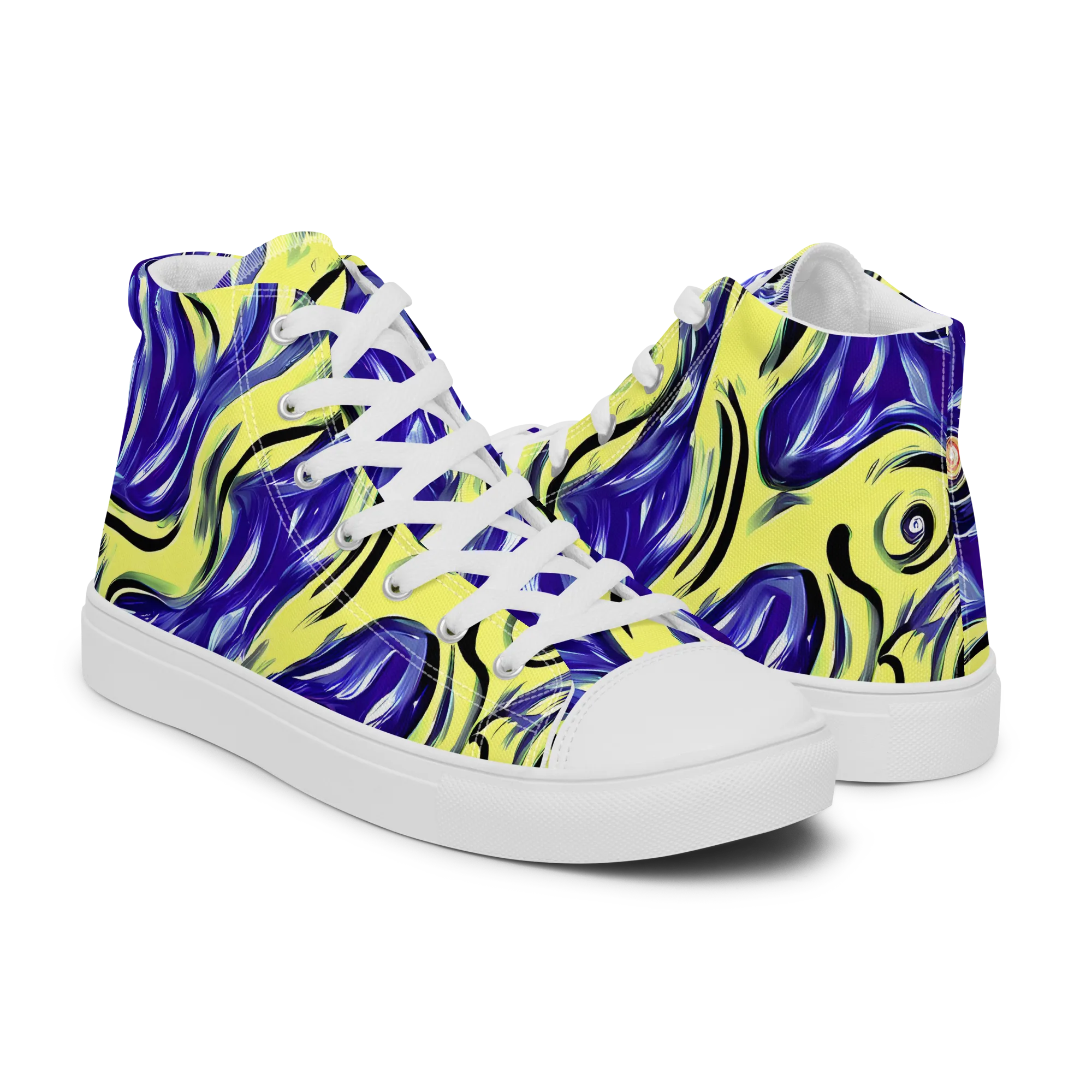 Royal Riptide on Men's High Top Canvas Shoes — Right
