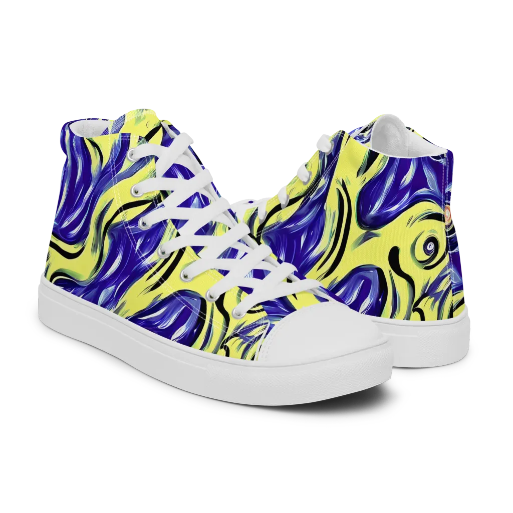 Royal Riptide on Men's High Top Canvas Shoes — Right