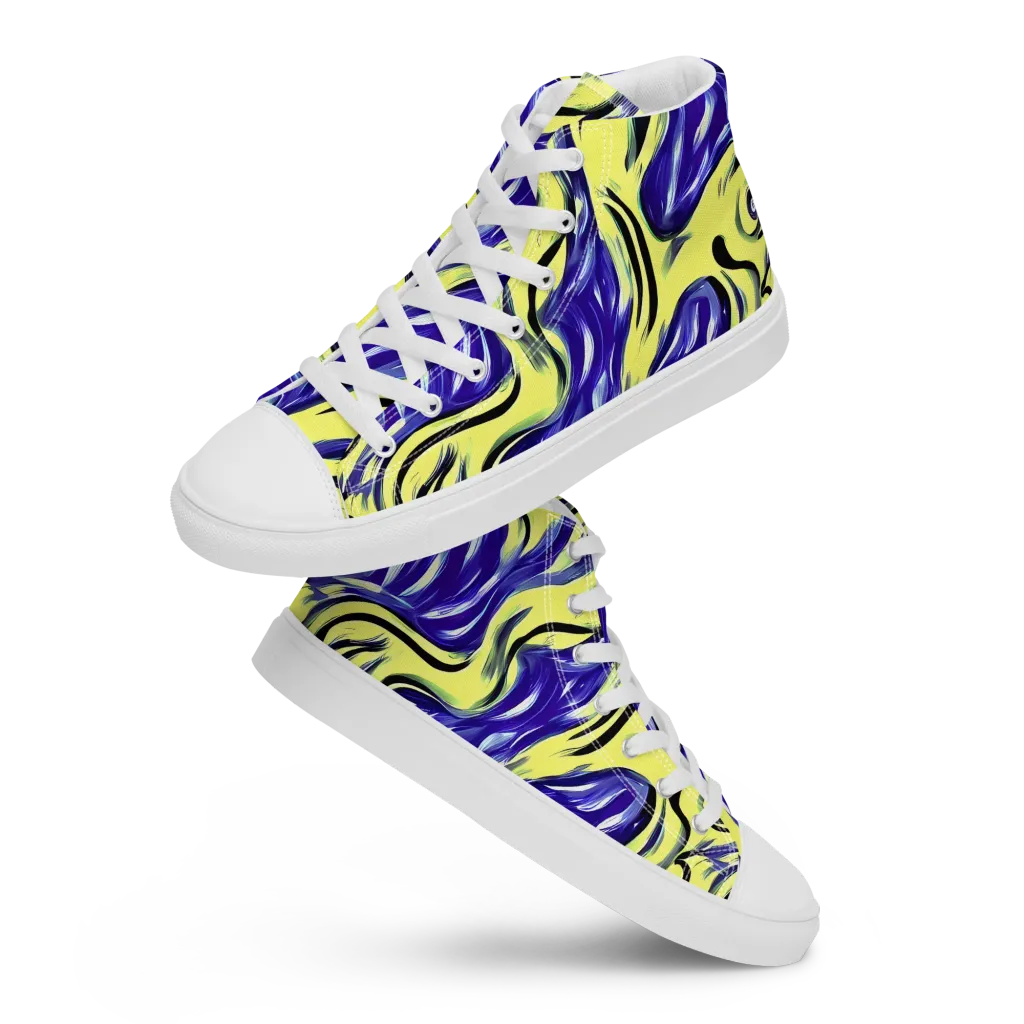 Royal Riptide on Men's High Top Canvas Shoes — Front