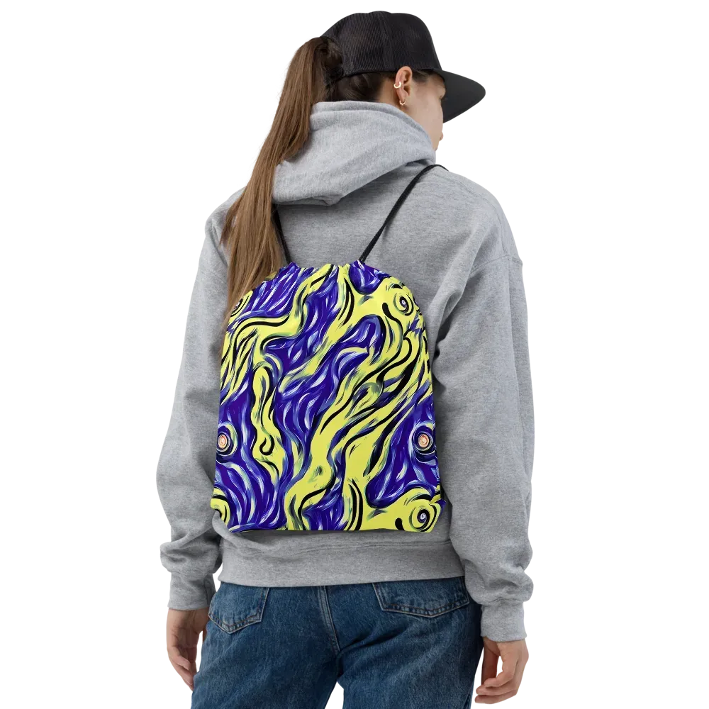 Royal Riptide on Drawstring Bag — Front