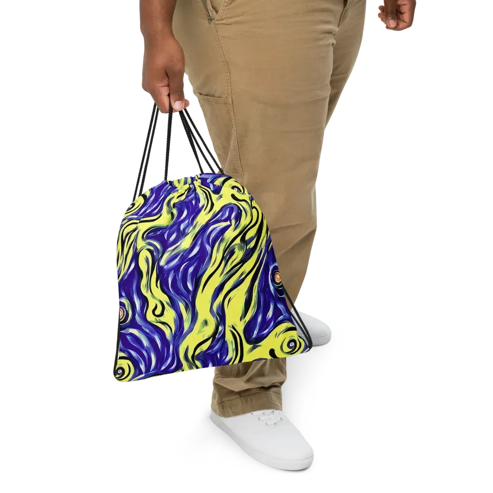 Royal Riptide on Drawstring Bag — Front