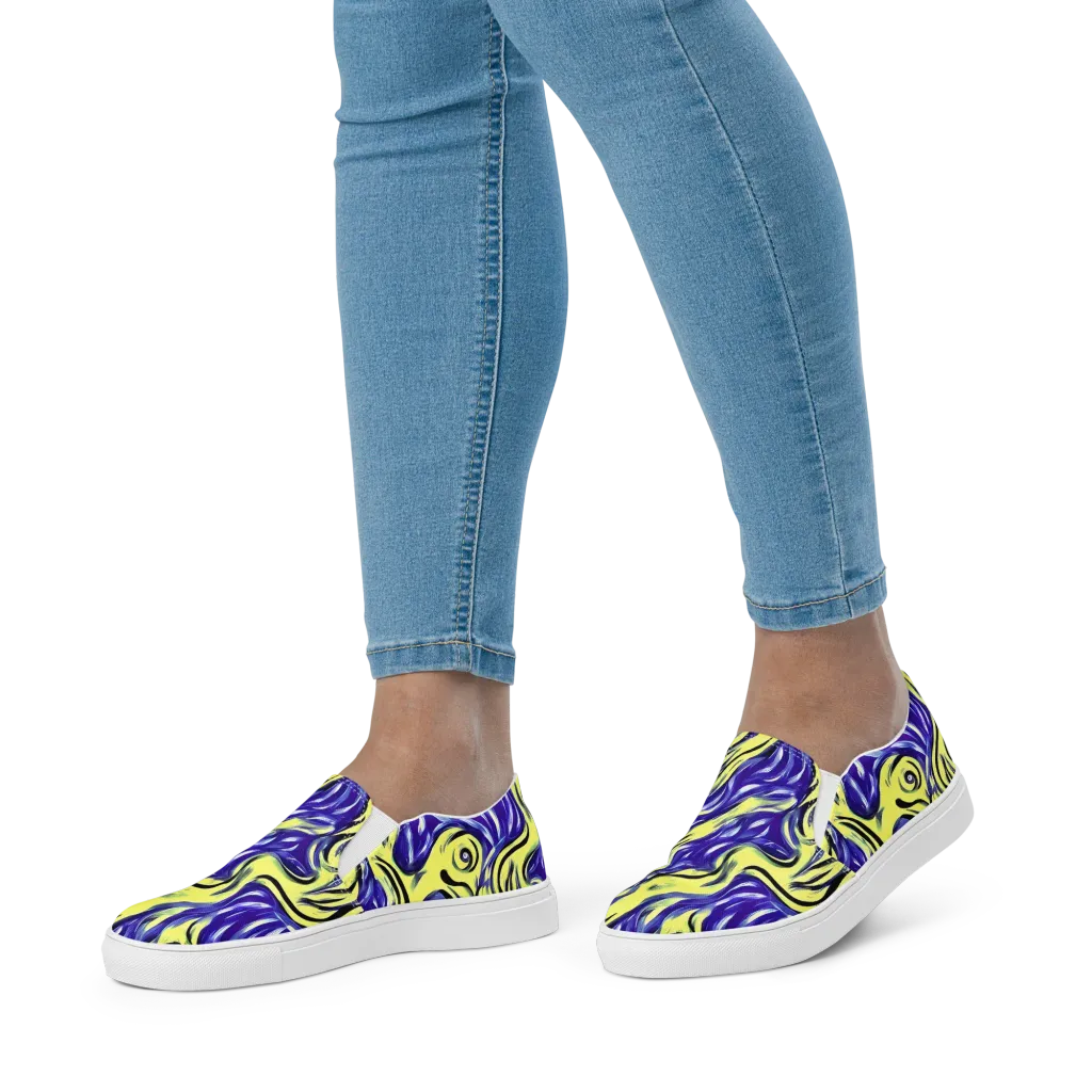 Royal Riptide on Women's Slip-On Canvas Shoes — Front