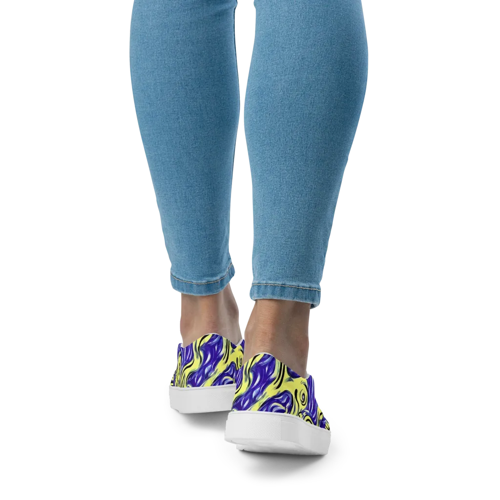 Royal Riptide on Women's Slip-On Canvas Shoes — Back