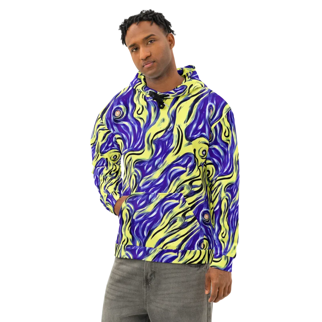 Royal Riptide on Cotton Hoodie — Left Front