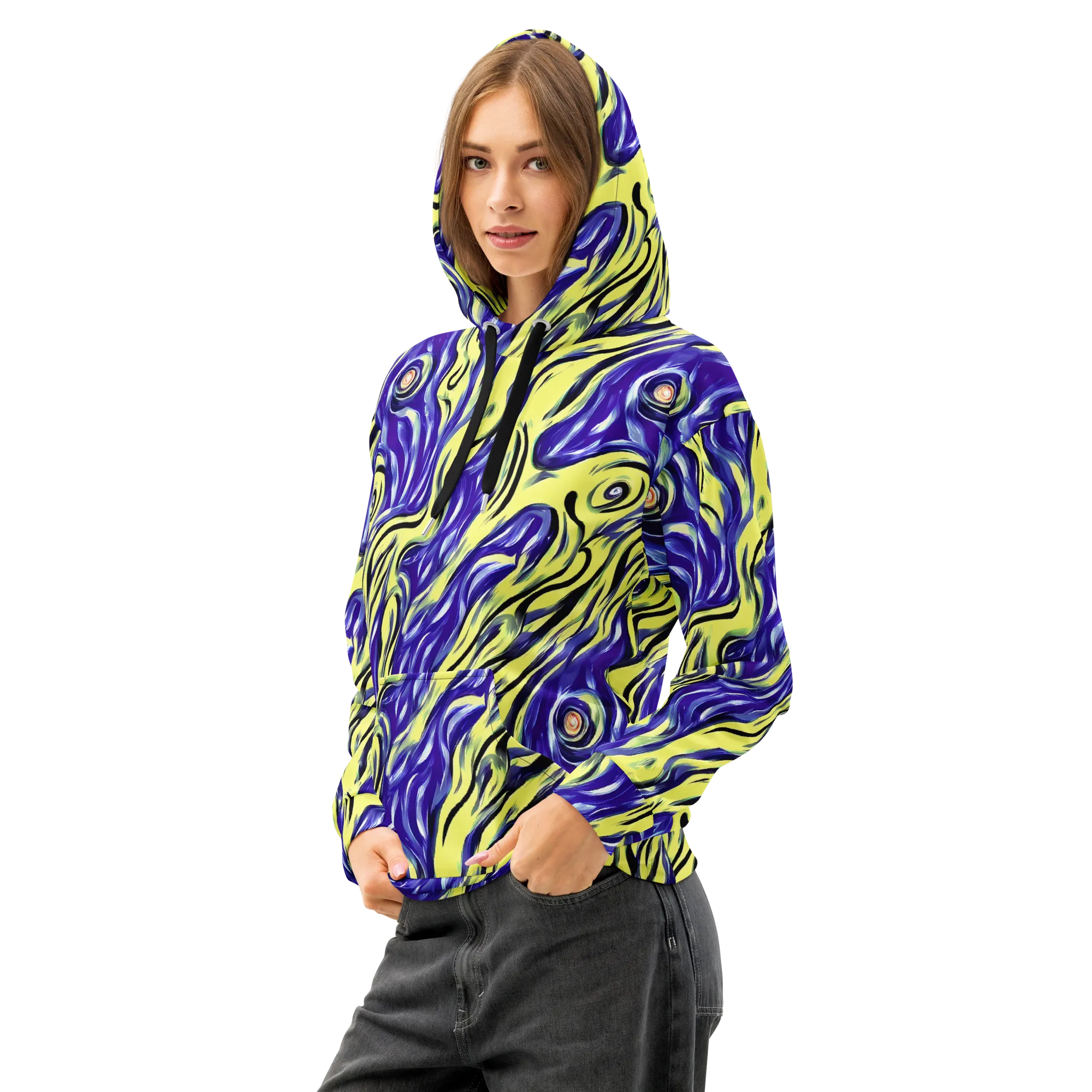 Royal Riptide on Cotton Hoodie — Left Front