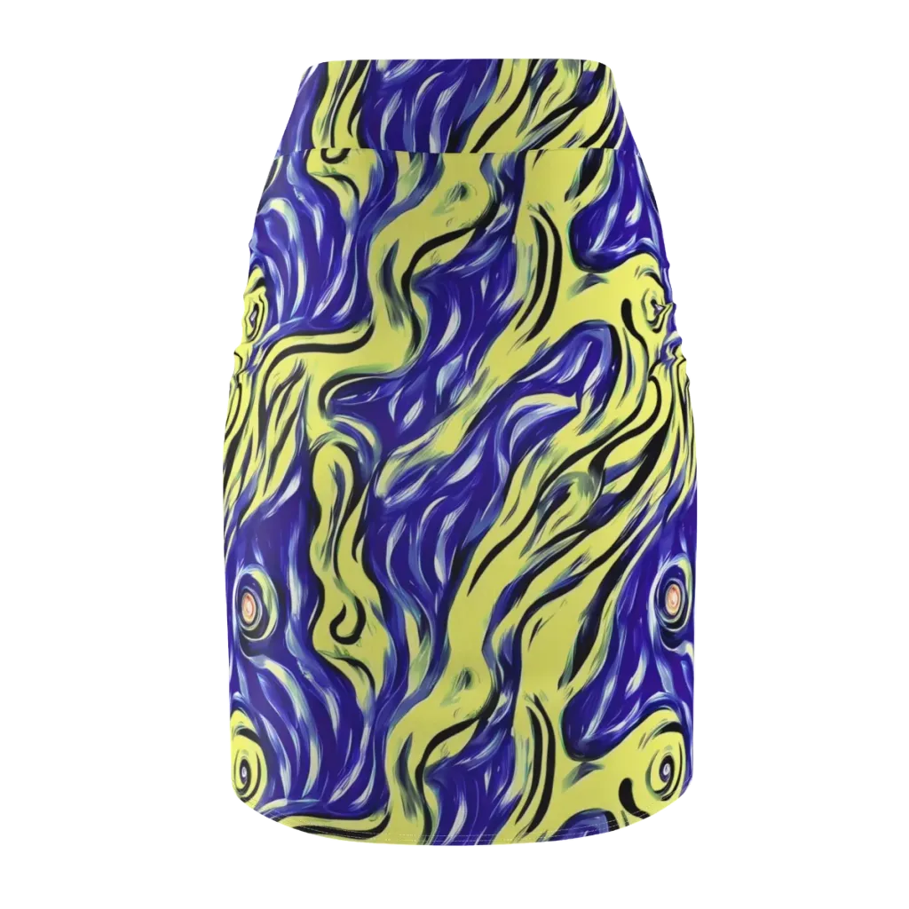 Royal Riptide on Pencil Skirt — Back