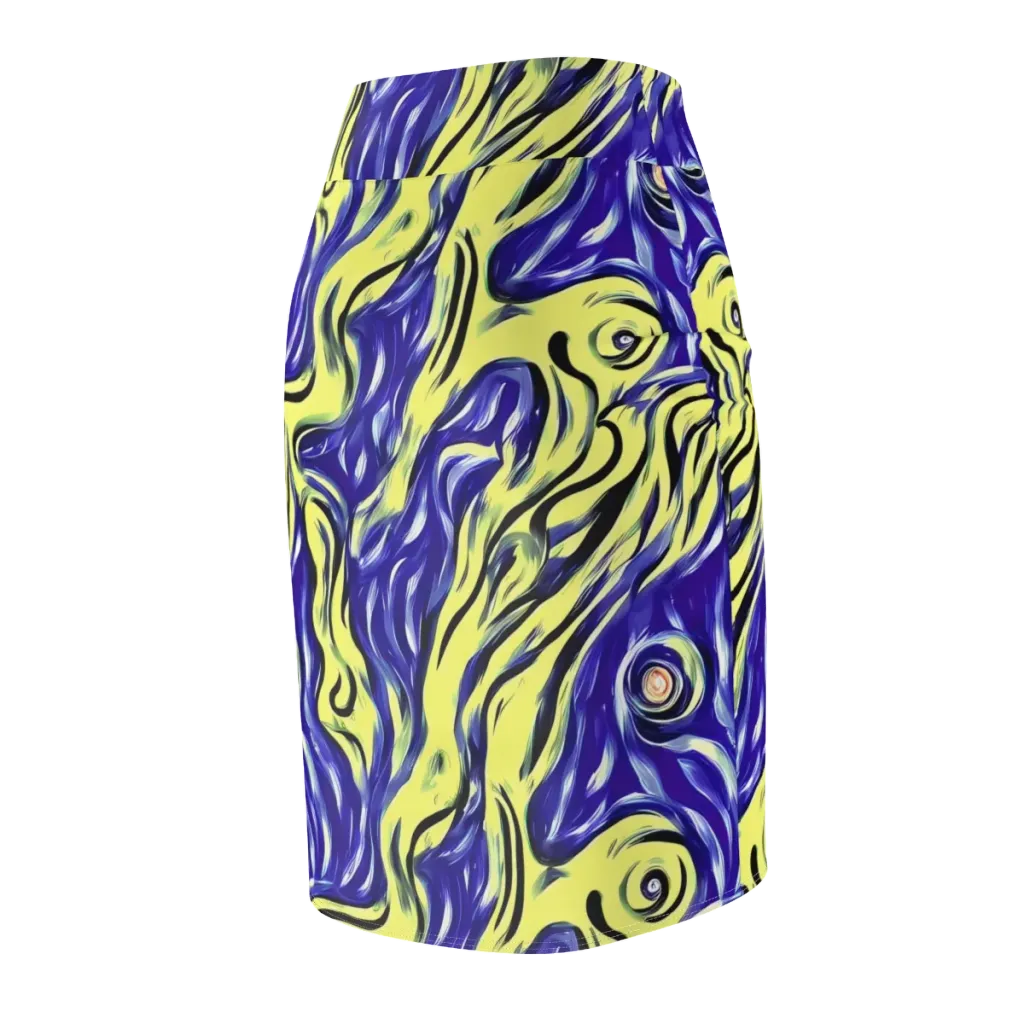 Royal Riptide on Pencil Skirt — Back Side