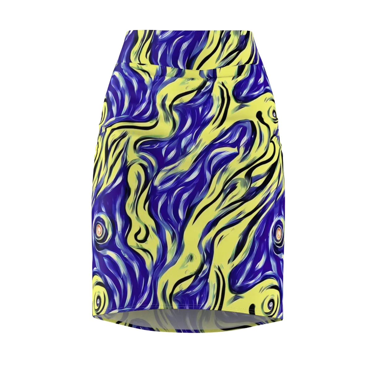 Royal Riptide on Pencil Skirt — Front