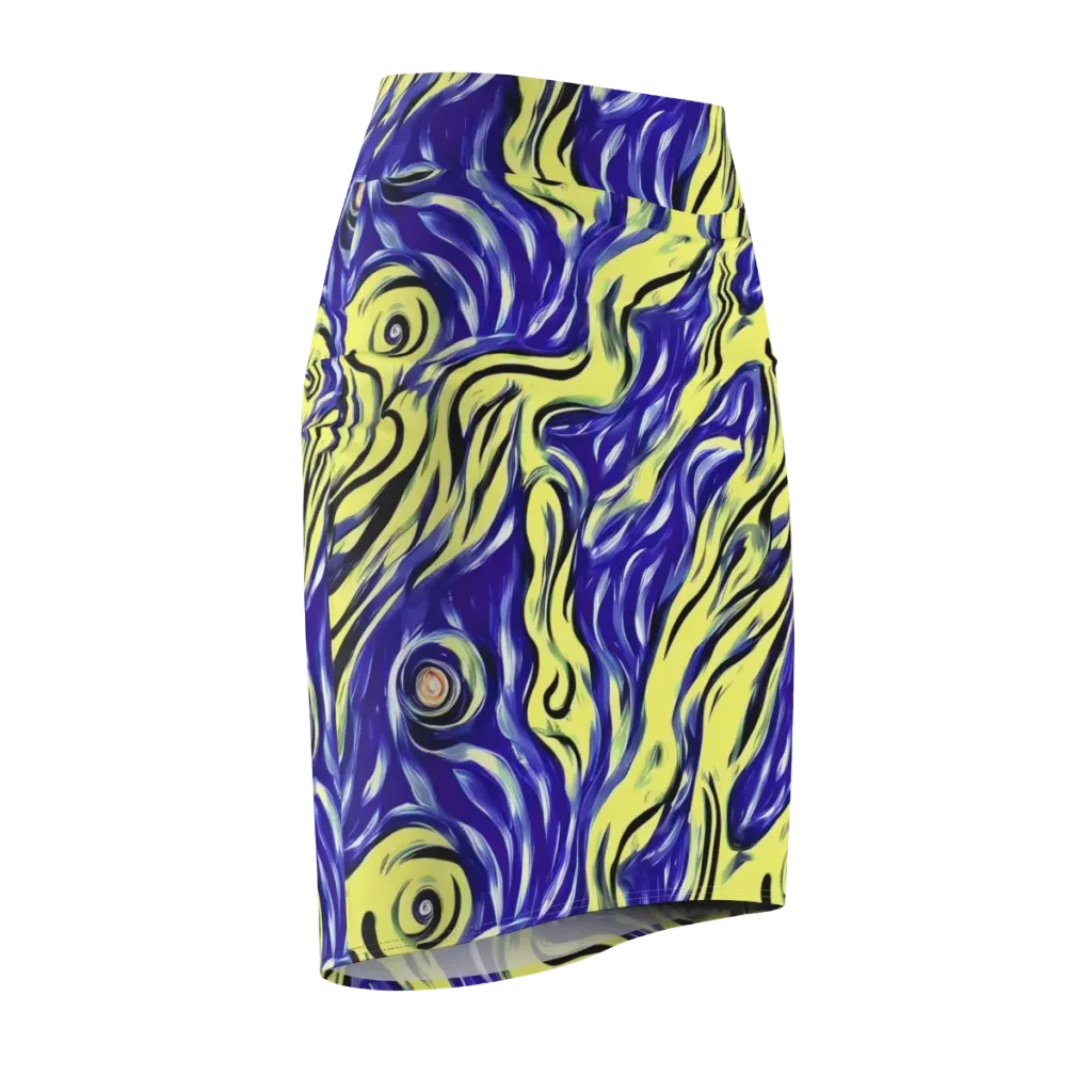 Royal Riptide on Pencil Skirt — Front Side