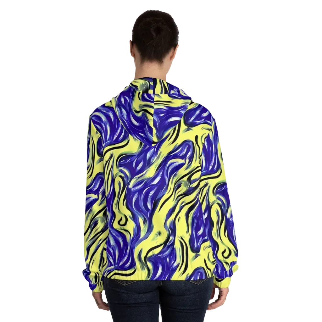 Royal Riptide on Women's Full-Zip Hoodie — Back On Person