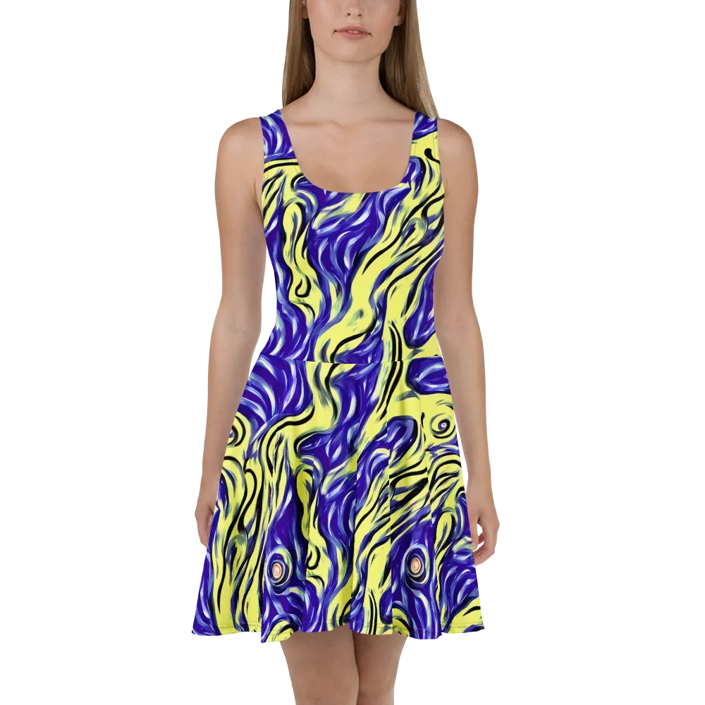 Royal Riptide on Skater Dress — Front