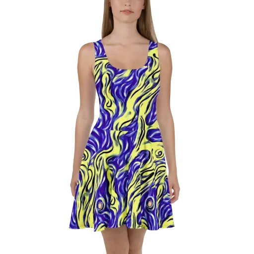 Royal Riptide on a Skater Dress