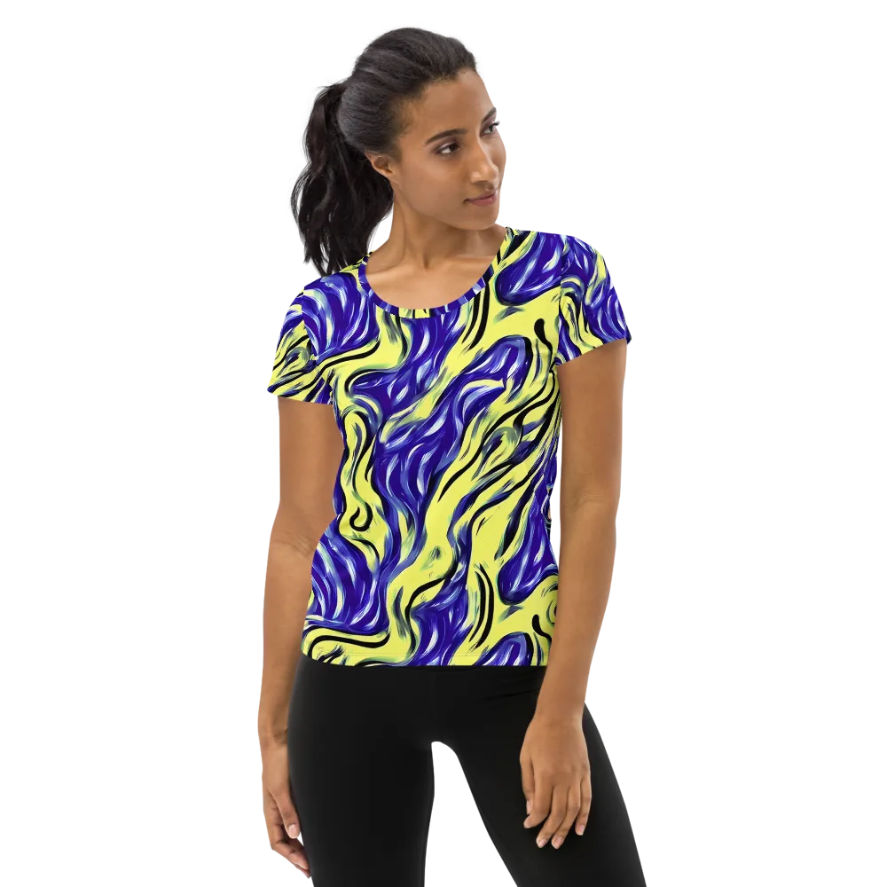 Royal Riptide on Women's Athletic T-Shirt — Front