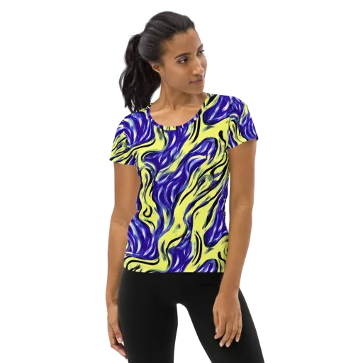Royal Riptide on a Women's Athletic T-Shirt