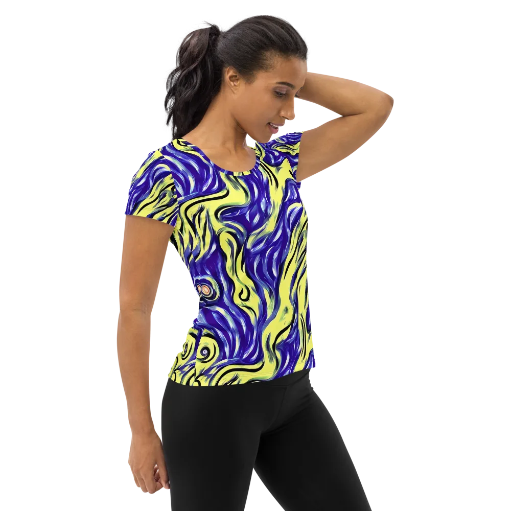 Royal Riptide on Women's Athletic T-Shirt — Right