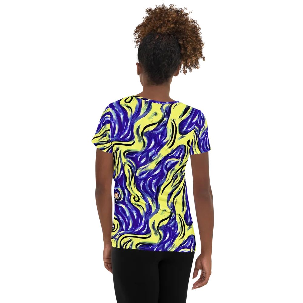 Royal Riptide on Women's Athletic T-Shirt — Back