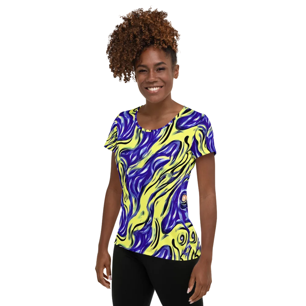 Royal Riptide on Women's Athletic T-Shirt — Left