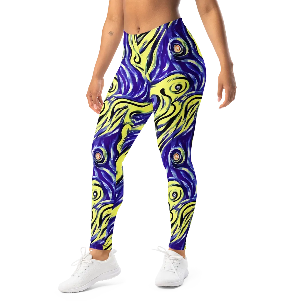 Royal Riptide on Leggings — Left Front