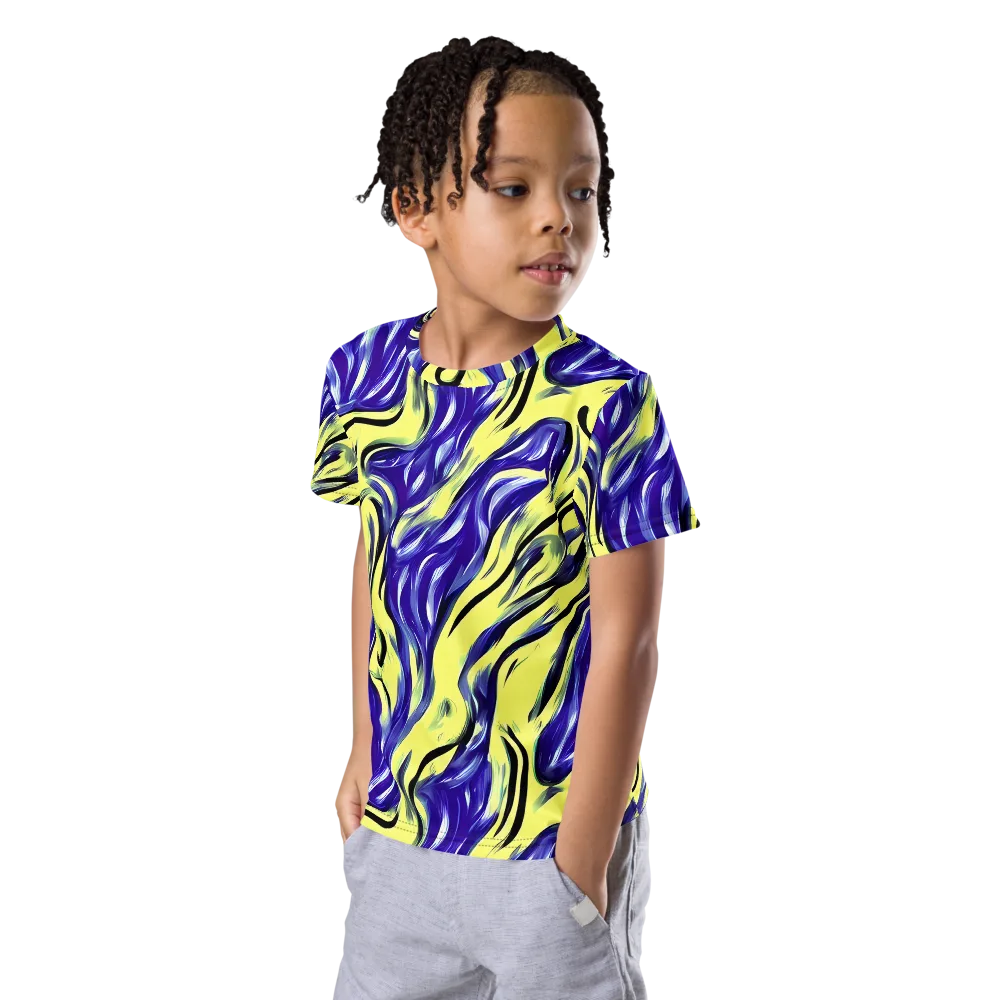 Royal Riptide on Kids Crew Neck T-Shirt — Left Front
