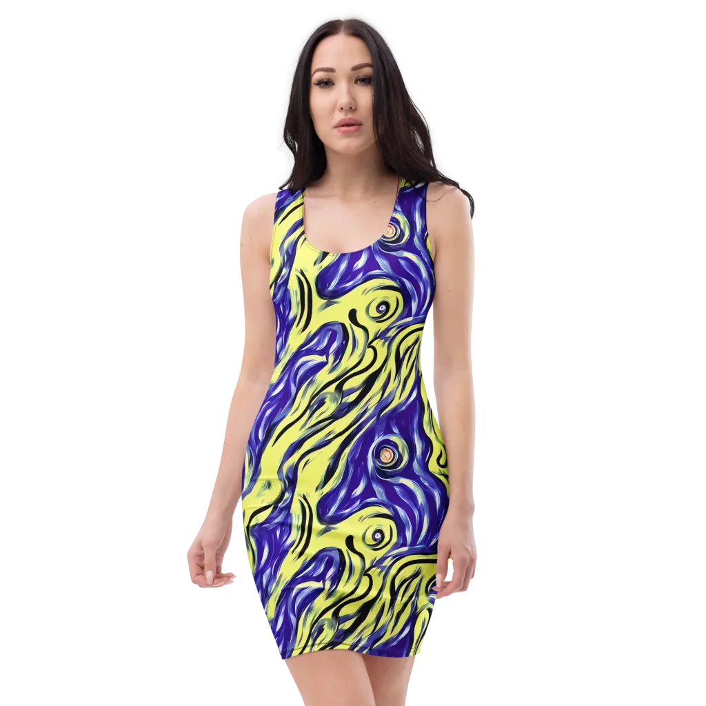 Royal Riptide on Bodycon Dress — Front