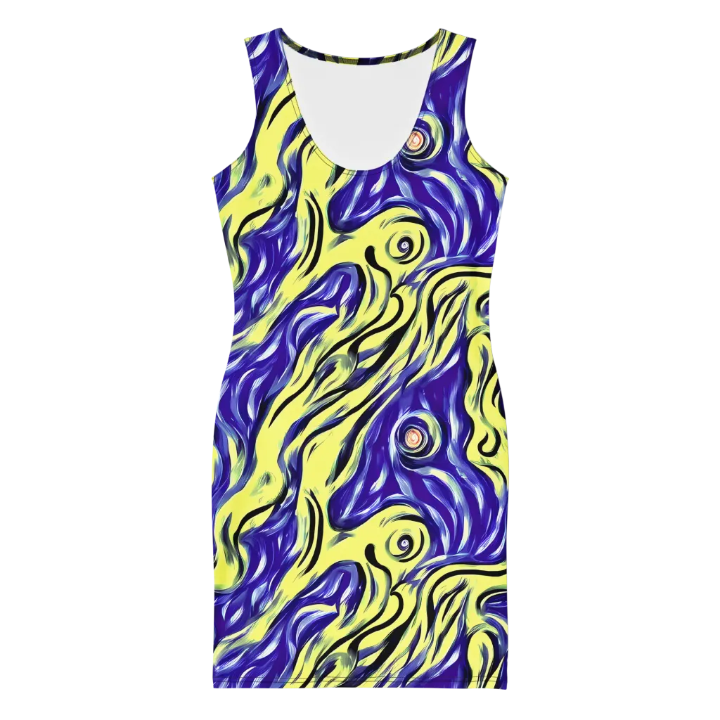 Royal Riptide on Bodycon Dress — Front