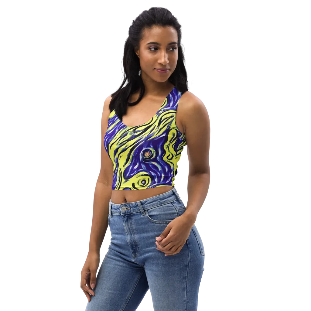 Royal Riptide on Crop Top — Left Front