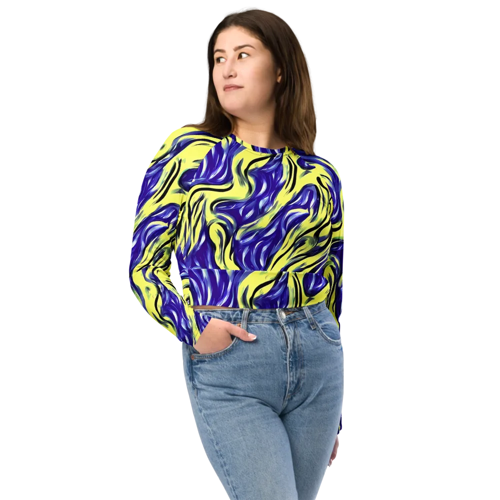 Royal Riptide on Long Sleeve Crop Top — Front