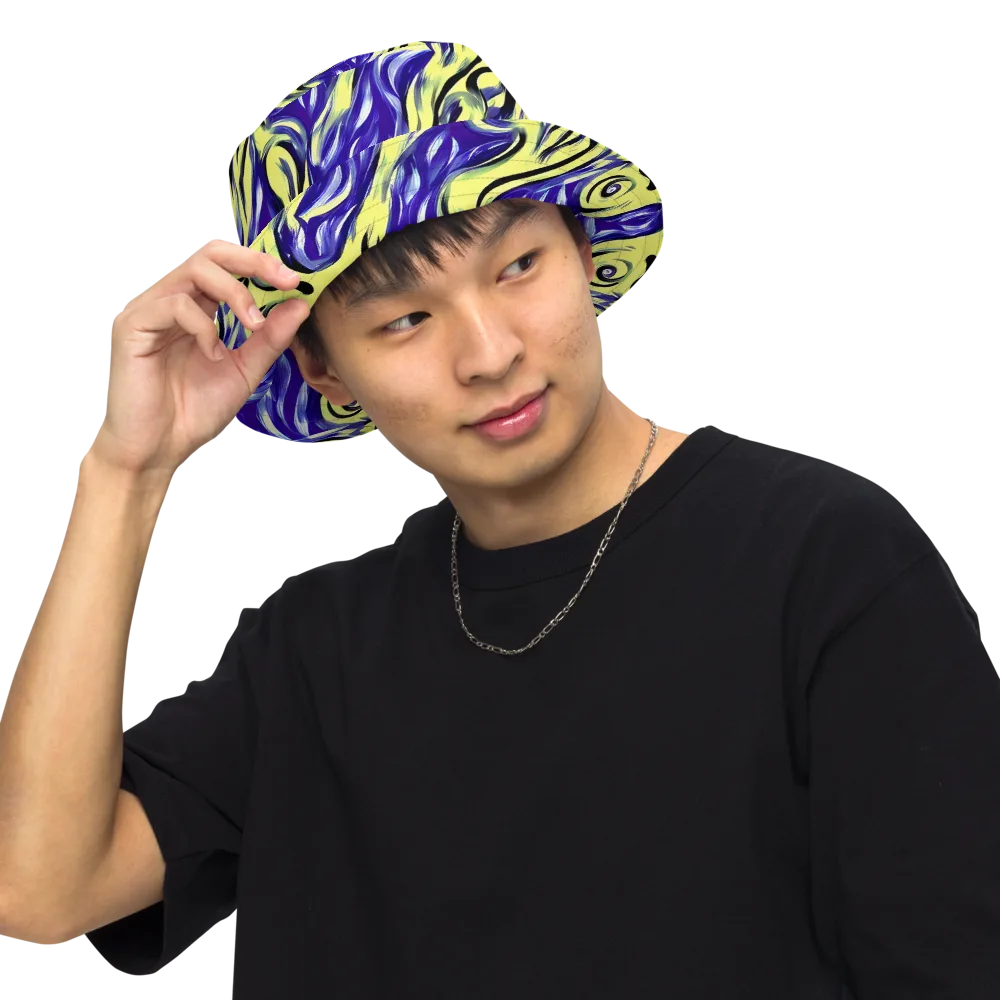 Royal Riptide on Reversible Bucket Hat — Front Inside